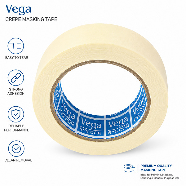 Vega Crepe Paper Masking Tape- 41837 48MM*20M