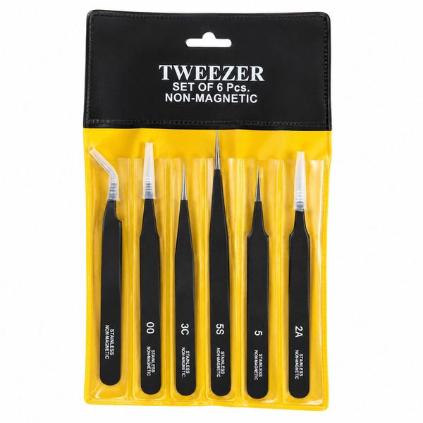 Teflon Tweezers Set of 6 Pcs